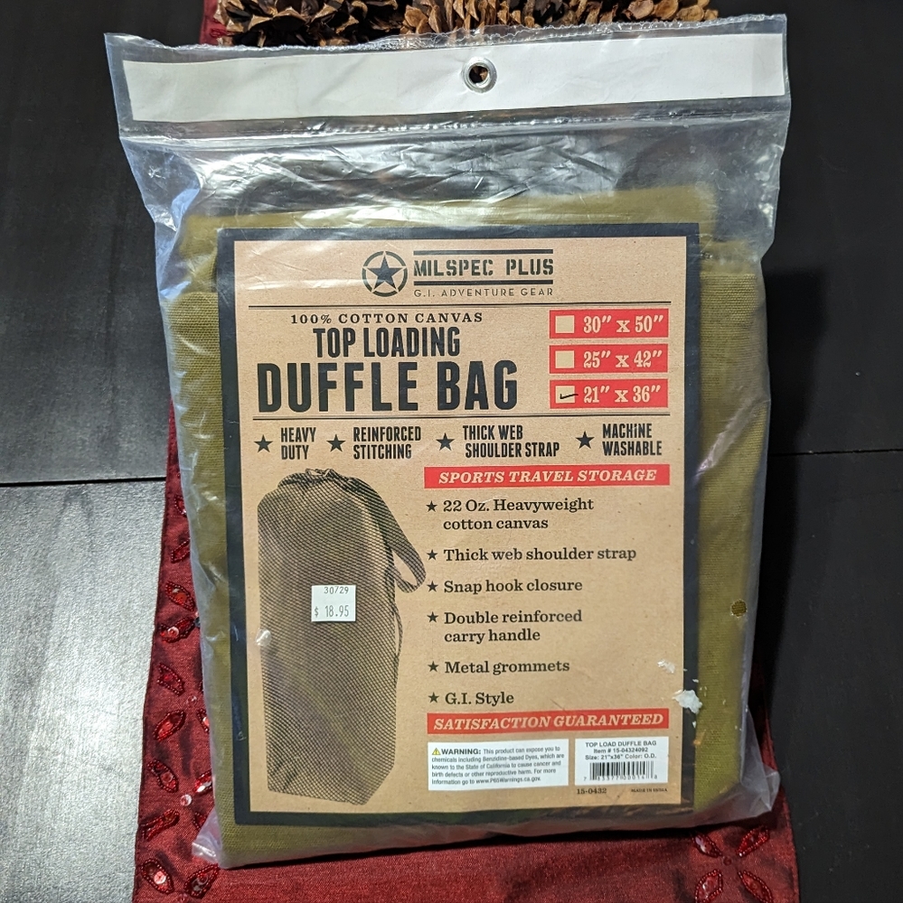 DUFFEL - MIL-SPEC TOP LOADING BAG - Top loading duffel bag backpack milit green